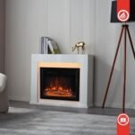 KAMINIO Cheminée Electrique MATTI - Cheminée Électrique sur Pied avec Chauffage, Effet de Flamme 3D, Lumière d'ambiance LED, télécommande - Blanc – Image 2