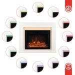 KAMINIO Cheminée Electrique MATTI - Cheminée Électrique sur Pied avec Chauffage, Effet de Flamme 3D, Lumière d'ambiance LED, télécommande - Blanc – Image 4