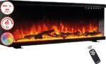 KAMINIO LEA 3 in 1 Electric Fireplace with Panoramic View, Heating, 3D Flame Effect, 12 Flame Colours, Remote Control (60 Inches)