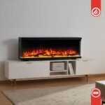 KAMINIO LEA 3 in 1 Electric Fireplace with Panoramic View, Heating, 3D Flame Effect, 12 Flame Colours, Remote Control (60 Inches) – Image 3