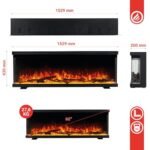 KAMINIO LEA 3 in 1 Electric Fireplace with Panoramic View, Heating, 3D Flame Effect, 12 Flame Colours, Remote Control (60 Inches) – Image 6