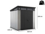 keter artisan gris abri de jardin avec porte double battant 214x218x226 cm