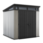 keter artisan gris abri de jardin avec porte double battant 214x218x226 cm