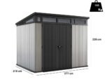 keter artisan gris abri de jardin avec porte double battant 277x218x226 cm