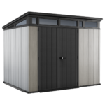 keter artisan gris abri de jardin avec porte double battant 277x218x226 cm