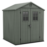 keter darwin vert abri de jardin avec fenêtres frontales 190x183x221 cm