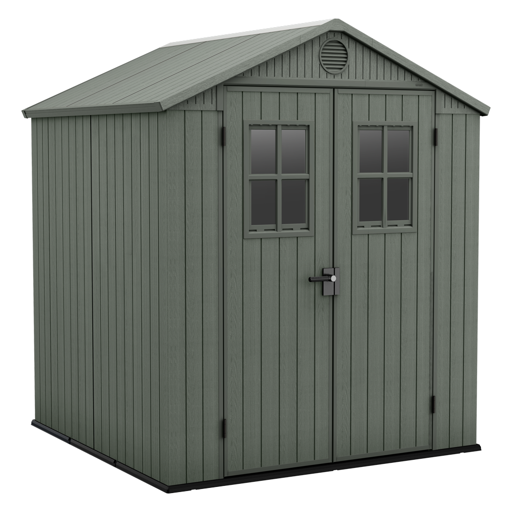 keter darwin vert abri de jardin avec fenêtres frontales 190x183x221 cm