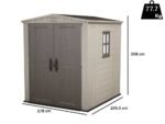 keter factor beige abri de jardin avec fenêtre latérale 178x195.5x208 cm