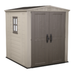 keter factor beige abri de jardin avec fenêtre latérale 178x195.5x208 cm