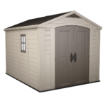 keter factor beige abri de jardin avec fenêtre latérale 256.5x331.5x243 cm