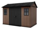 keter newton plus 7511/1175 abri de jardin avec porte à double battant et fenêtres 230 x 350 x 246 cm
