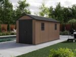 keter newton plus 7515/1575 abri de jardin avec porte à double battant et fenêtres 230 x 476 x 246 cm