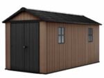 keter newton plus 7515/1575 abri de jardin avec porte à double battant et fenêtres 230 x 476 x 246 cm