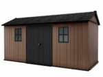 keter newton plus 7515/1575 abri de jardin avec porte à double battant et fenêtres 230 x 476 x 246 cm