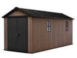 keter newton plus 7517/1775 abri de jardin avec porte à double battant et fenêtres 230 x 539 x 246 cm