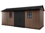 keter newton plus 7517/1775 abri de jardin avec porte à double battant et fenêtres 230 x 539 x 246 cm