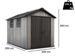 keter oakland 7511 abri de jardin avec porte à double battant et fenêtres 230x350x242 cm