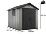 keter oakland 759 abri de jardin avec porte double battant et fenêtre 229x287x242 cm