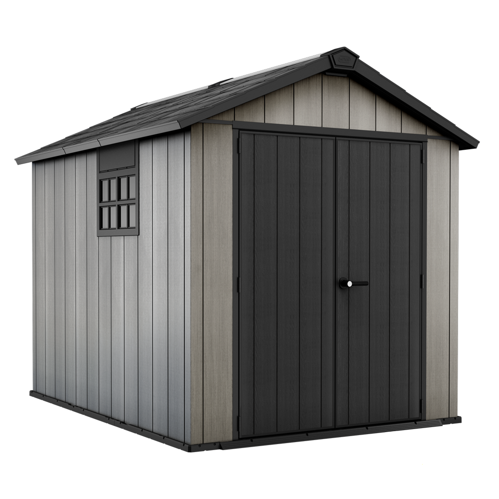 keter oakland 759 abri de jardin avec porte double battant et fenêtre 229x287x242 cm