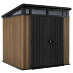 keter signature venetian 7x7 abri de jardin avec porte à double battant 214x218x226 cm