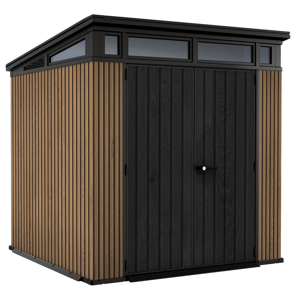 keter signature venetian 7x7 abri de jardin avec porte à double battant 214x218x226 cm