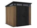 keter signature venetian 7x7 abri de jardin avec porte à double battant 214x218x226 cm