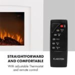 KLARSTEIN Aosta Light & Fire - Cheminée électrique effet flamme, Cheminée électrique chauffante, 1000 ou 2000W, Commande de démarrage adaptative, Minuterie, Boîtier en MDF,... – Image 3