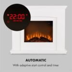 KLARSTEIN Aosta Light & Fire - Cheminée électrique effet flamme, Cheminée électrique chauffante, 1000 ou 2000W, Commande de démarrage adaptative, Minuterie, Boîtier en MDF,... – Image 4