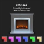KLARSTEIN Aosta Light & Fire - Cheminée électrique effet flamme, Cheminée électrique chauffante, 1000 ou 2000W, Commande de démarrage adaptative, Minuterie, Boîtier en MDF,... – Image 5