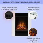 Klarstein Cheminée Electrique d'Intérieur, Chauffage Electrique de 1800W, Fausse Cheminée Decorative avec Effet Flamme en LED, Télécommande Inclus, Programmable, Minuterie,... – Image 2