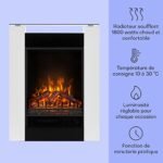 Klarstein Cheminée Electrique d'Intérieur, Chauffage Electrique de 1800W, Fausse Cheminée Decorative avec Effet Flamme en LED, Télécommande Inclus, Programmable, Minuterie,... – Image 3
