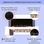 Klarstein Cheminee Electrique Effet Flamme, Cheminée Electrique Decorative Chauffante de 2000W, Télécommande et Minuterie, Fausse Cheminée a LED, Chauffage Cheminée Électrique... – Image 2