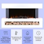 Klarstein Cheminee Electrique Effet Flamme, Cheminée Electrique Decorative Chauffante de 2000W, Télécommande et Minuterie, Fausse Cheminée a LED, Chauffage Cheminée Électrique... – Image 3