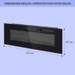 Klarstein Cheminée Electrique Encastrable, Chauffage Electrique de 1800W, Fausse Cheminée Decorative Murale avec Effet Flamme en LED, Télécommande Inclus, Programmable,... – Image 5