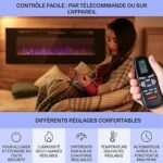 Klarstein Cheminée Electrique Encastrable, Chauffage Electrique de 1800W, Fausse Cheminée Decorative Murale avec Effet Flamme en LED, Télécommande Inclus, Programmable,... – Image 6