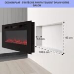 Klarstein Cheminée Electrique Encastrable, Chauffage Electrique de 1800W, Fausse Cheminée Decorative Murale avec Effet Flamme en LED, Télécommande Inclus, Programmable,... – Image 7
