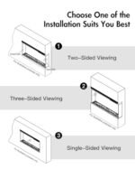 M.C.Haus Cheminée Electrique de Luxe à 3 Faces avec 3 Possibilités D'installation, Cheminée Encastrée dans Un Mur Multimédia, Effet de Flamme Electrique avec 9 Couleurs, 1800W,... – Image 6
