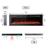 M.C.Haus Cheminée électrique Ultra-Mince, Silencieuse, 12 Couleurs de Flamme Variables, écran Tactile en Verre et Télécommande, avec Jeu de Bûches et Cristal (127cm,Noir) – Image 2