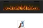 Mystflame Crystal 60 Electric Wall Fireplace with Wi-Fi, 152 cm, Ultra Thin 8 cm, 12 Flame Colours, Thermostat 750/1500W, Comfortable Stove, Touch Screen and Timer