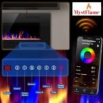 Mystflame Crystal 60 Electric Wall Fireplace with Wi-Fi, 152 cm, Ultra Thin 8 cm, 12 Flame Colours, Thermostat 750/1500W, Comfortable Stove, Touch Screen and Timer – Image 6