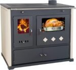 Practik Lux Poêle à bois avec compartiment de cuisson et plaque de cuisson 9,5 kW