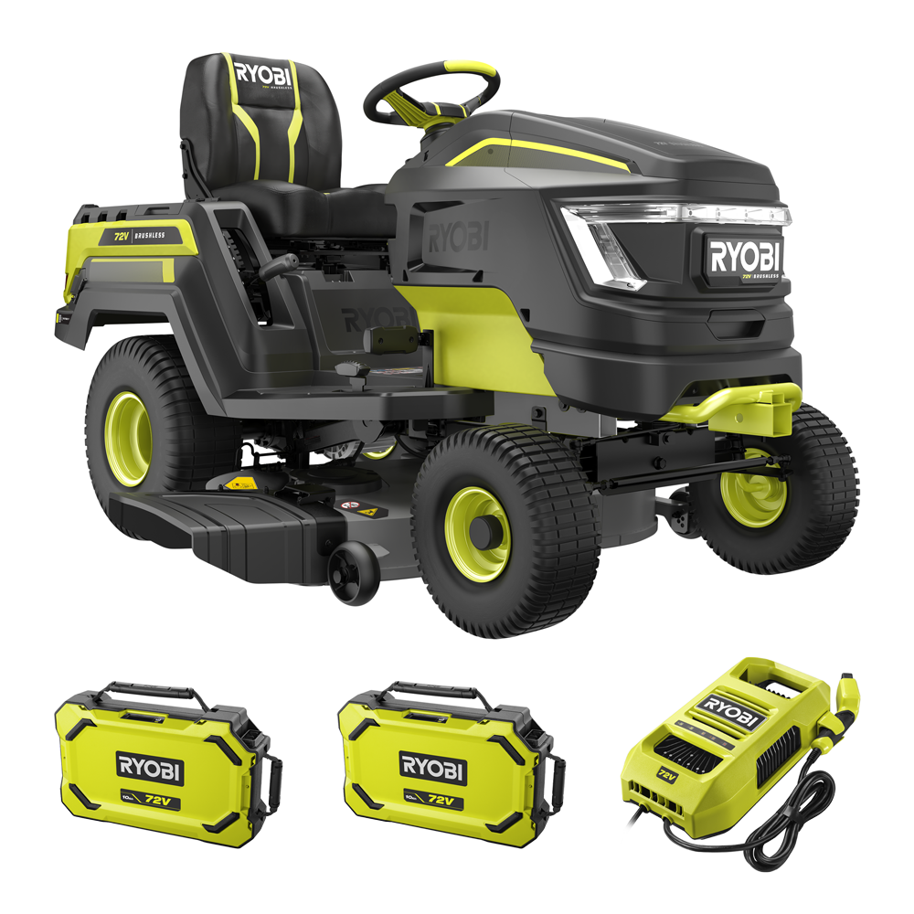 ryobi ry72tmx107 210 tracteur tondeuse à batterie 72v / 2x10ah