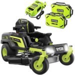 ryobi ztrx107 tracteur tondeuse sur batterie rayon de braquage zéro 72v/20ah coupe de 107cm 2en1