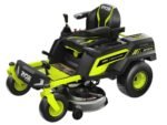 ryobi ztrx107 tracteur tondeuse sur batterie rayon de braquage zéro 72v/20ah coupe de 107cm 2en1