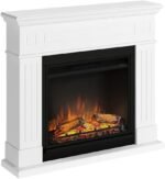 TAGU Larsen Cheminée électrique avec Chauffage, 1500W, Programmable sur 7 Jours, Thermostat numérique, Télécommande (Blanc Absolu)
