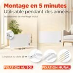 Termoplaza Infrarouge Radiateur Électrique 700W jusqu'à 20 m² - Chauffage Électrique avec Thermostat - Convecteur Électrique - Radiateur Électrique Mobile Blanc - Chauffage... – Image 6